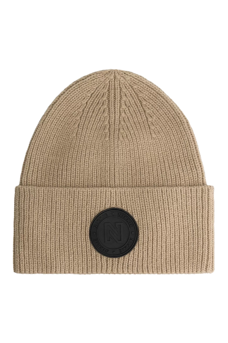 Nikkie Round Patch Beanie bruin/beige-1 1