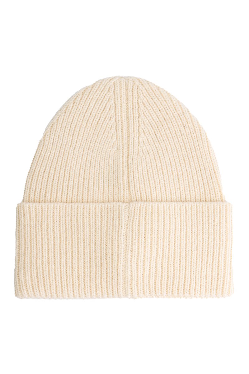 Nikkie Round Patch Beanie Ecru-1 2