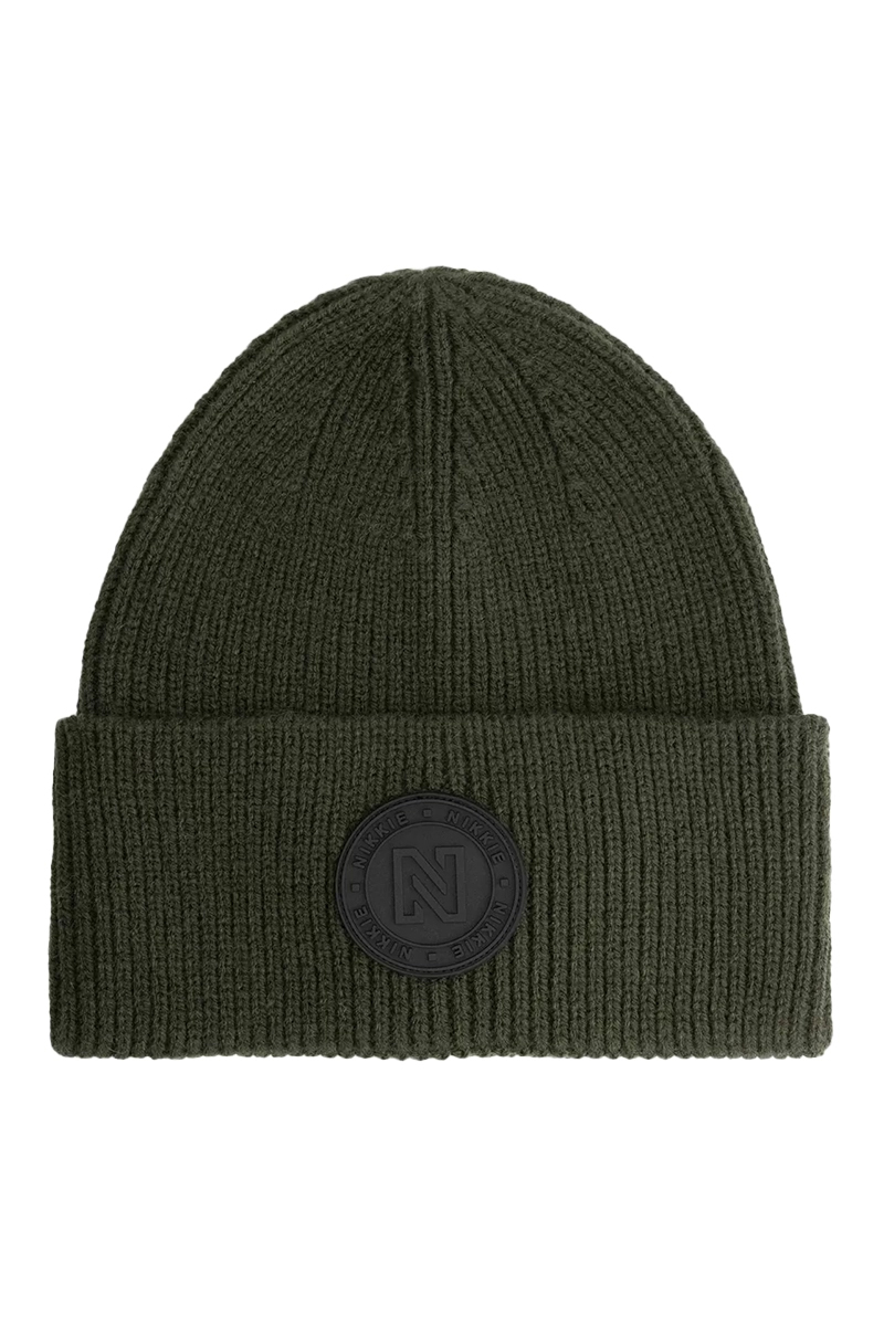 Nikkie Round Patch Beanie Groen-1 1