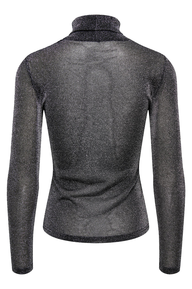 Only ONLAMERA GLITTER L/S ROLLNECK JRS 177911001-Black/w. Black & Winsor Wine AOP 2